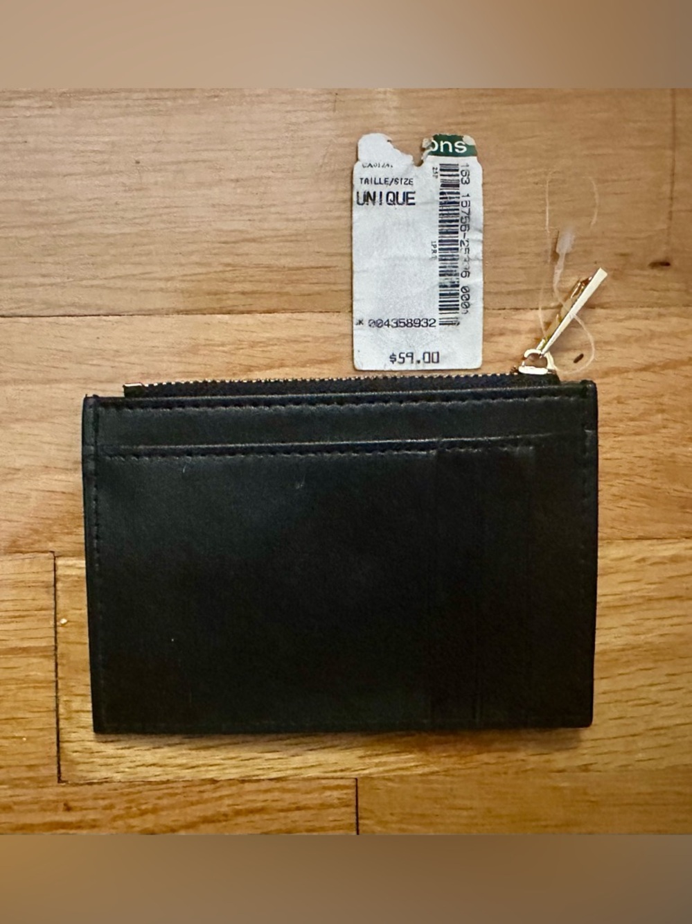 SIMONS Black Leather Zip Card Wallet - Picture 2 of 2